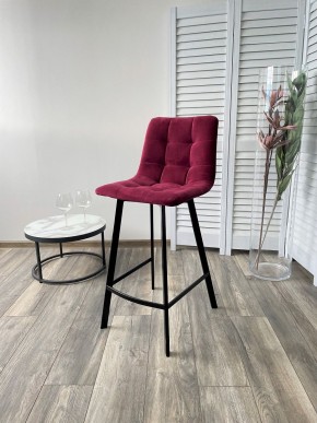 Полубарный стул CHILLI-QB SQUARE винный #16, велюр / черный каркас (H=66cm) М-City в Набережных Челнах - naberezhnye-chelny.mebel24.online | фото 4