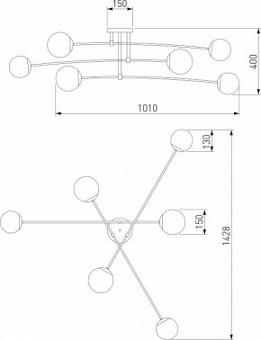 Потолочная люстра Eurosvet Netz 30181/6 латунь в Набережных Челнах - naberezhnye-chelny.mebel24.online | фото 3