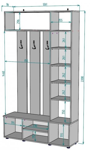 Прихожая с зеркалом V19_M в Набережных Челнах - naberezhnye-chelny.mebel24.online | фото 2