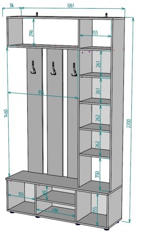 Прихожая с зеркалом V20_M в Набережных Челнах - naberezhnye-chelny.mebel24.online | фото 2