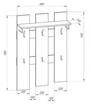 Прихожая-вешалка большая 800 в Набережных Челнах - naberezhnye-chelny.mebel24.online | фото 2