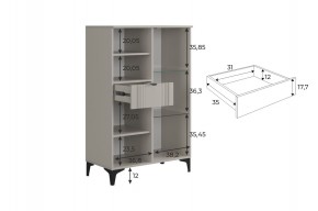 РИЧ Комод 2 со стеклом в Набережных Челнах - naberezhnye-chelny.mebel24.online | фото 3