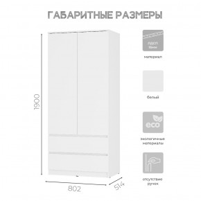 Шкаф 2-х створчатый Симпл ШК-03 (белый) в Набережных Челнах - naberezhnye-chelny.mebel24.online | фото 3
