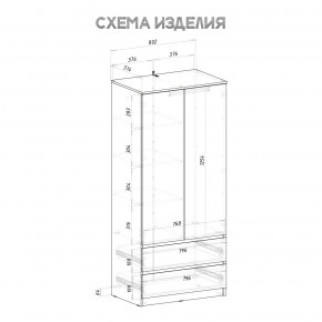 Шкаф 2-х створчатый Симпл ШК-03 (графит) в Набережных Челнах - naberezhnye-chelny.mebel24.online | фото 4