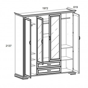 Шкаф 4D2S Z , MONAKO, цвет Сосна винтаж в Набережных Челнах - naberezhnye-chelny.mebel24.online | фото