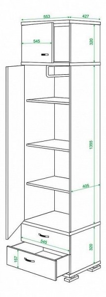 Шкаф платяной Домино КС-10 в Набережных Челнах - naberezhnye-chelny.mebel24.online | фото 3
