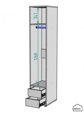 Шкаф Linnea MHR-1PO-3 2050х400х510 (Белый-М 11.1.2) в Набережных Челнах - naberezhnye-chelny.mebel24.online | фото 3