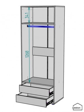 Шкаф Linnea MHR-2-3 2050х800х510 (Графит-М 11.1.25) в Набережных Челнах - naberezhnye-chelny.mebel24.online | фото 3