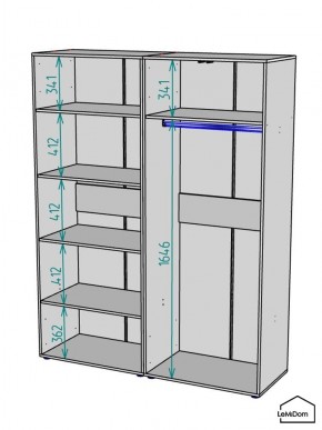 Шкаф Linnea MHR-4-1 2050х1600х510 (Белый-М 11.1.2) в Набережных Челнах - naberezhnye-chelny.mebel24.online | фото 3