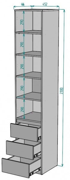 Шкаф Мальта H159 в Набережных Челнах - naberezhnye-chelny.mebel24.online | фото 2