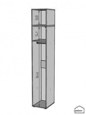 Шкаф с антресолью Linnea MHR-1A-1 2450х400х510 (Графит-М 11.1.25) в Набережных Челнах - naberezhnye-chelny.mebel24.online | фото 3