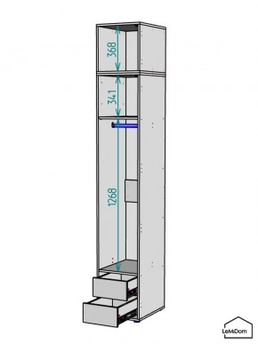 Шкаф с антресолью Linnea MHR-1A-3 2450х400х510 (ДВ-М 11.1.25) в Набережных Челнах - naberezhnye-chelny.mebel24.online | фото 3