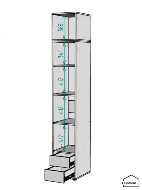 Шкаф с антресолью Linnea MHR-1A-4 2450х400х510 (ДВ-М 11.1.25) в Набережных Челнах - naberezhnye-chelny.mebel24.online | фото 3