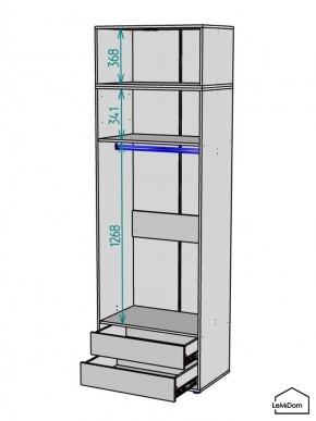 Шкаф с антресолью Linnea MHR-2A-3 2450х800х510 (Графит-М 11.1.25) в Набережных Челнах - naberezhnye-chelny.mebel24.online | фото 3