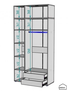 Шкаф с антресолью Linnea MHR-3POA-2 2450х1200х510 (Белый-М 11.1.2) в Набережных Челнах - naberezhnye-chelny.mebel24.online | фото 3