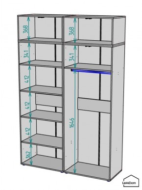 Шкаф с антресолью Linnea MHR-4A-1 2450х1600х510 (ДВ-М 11.1.25) в Набережных Челнах - naberezhnye-chelny.mebel24.online | фото 3
