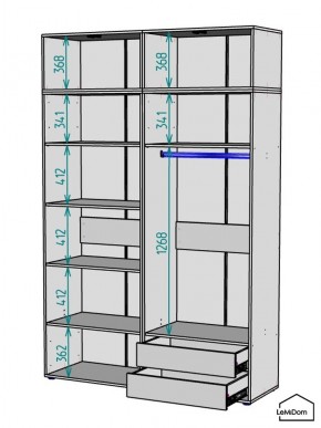 Шкаф с антресолью Linnea MHR-4A-2 2450х1600х510 (ДВ-М 11.1.25) в Набережных Челнах - naberezhnye-chelny.mebel24.online | фото 3