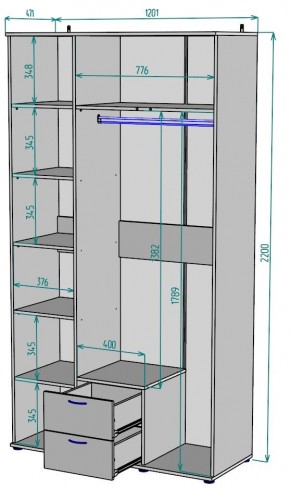 Шкаф с зеркалом Ольга H54_M в Набережных Челнах - naberezhnye-chelny.mebel24.online | фото 2
