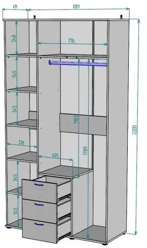 Шкаф с зеркалом Ольга H57_M в Набережных Челнах - naberezhnye-chelny.mebel24.online | фото 2