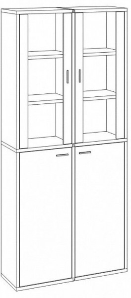 Шкаф-витрина Домино СУ(ш2в2)+2ФС+2ФГ в Набережных Челнах - naberezhnye-chelny.mebel24.online | фото 3