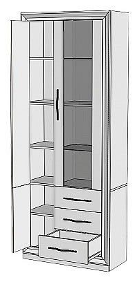 Шкаф-витрина Нобиле ШВтВ-ФСД-БЯН в Набережных Челнах - naberezhnye-chelny.mebel24.online | фото 2