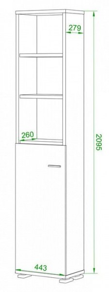 Стеллаж комбинированный Домино ПУ-20-2 в Набережных Челнах - naberezhnye-chelny.mebel24.online | фото 2