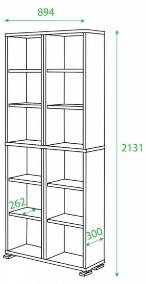 Стеллаж комбинированный Домино ПУ-30-4 в Набережных Челнах - naberezhnye-chelny.mebel24.online | фото 2