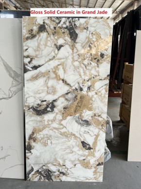 Стол ACERRA NEW 160 GLOSS GRAND JADE SOLID CERAMIC/ каркас цвета шампань, ®DISAUR в Набережных Челнах - naberezhnye-chelny.mebel24.online | фото 6