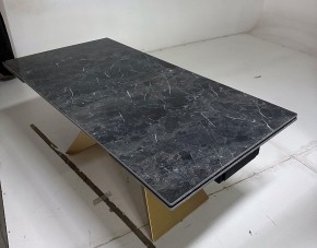 Стол ALES 180 BLACK GRAVE SOLID CERAMIC, керамика / бронзовый, ®DISAUR в Набережных Челнах - naberezhnye-chelny.mebel24.online | фото 5