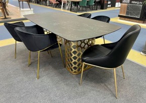 Стол CHIAVARI 220 KL-116 Черный мрамор матовый, итальянская керамика / бронзовый, ®DISAUR в Набережных Челнах - naberezhnye-chelny.mebel24.online | фото 2