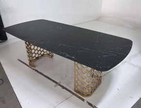 Стол CHIAVARI 220 KL-116 Черный мрамор матовый, итальянская керамика / бронзовый, ®DISAUR в Набережных Челнах - naberezhnye-chelny.mebel24.online | фото 6