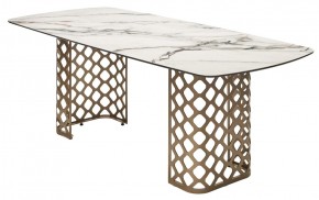 Стол CHIAVARI 220 KL-188 Контрастный мрамор матовый, итальянская керамика / Шампань, ®DISAUR в Набережных Челнах - naberezhnye-chelny.mebel24.online | фото