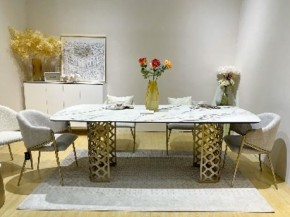 Стол CHIAVARI 220 KL-188 Контрастный мрамор матовый, итальянская керамика / Шампань, ®DISAUR в Набережных Челнах - naberezhnye-chelny.mebel24.online | фото 2
