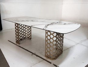 Стол CHIAVARI 220 KL-188 Контрастный мрамор матовый, итальянская керамика / Шампань, ®DISAUR в Набережных Челнах - naberezhnye-chelny.mebel24.online | фото 6