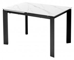 Стол CORNER 120 MATT WHITE MARBLE SOLID CERAMIC / BLACK, ®DISAUR в Набережных Челнах - naberezhnye-chelny.mebel24.online | фото 1
