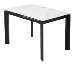 Стол CORNER 120 MATTE STATUARIO Белый мрамор матовый керамика, стекло/ черный каркас, ®DISAUR в Набережных Челнах - naberezhnye-chelny.mebel24.online | фото