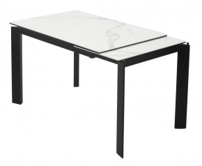 Стол CORNER 120 MATTE STATUARIO Белый мрамор матовый керамика, стекло/ черный каркас, ®DISAUR в Набережных Челнах - naberezhnye-chelny.mebel24.online | фото 3
