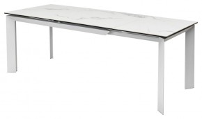 Стол CREMONA 140 HIGH GLOSS STATUARIO Белый мрамор глянцевый, керамика/ белый каркас, ®DISAUR в Набережных Челнах - naberezhnye-chelny.mebel24.online | фото 4