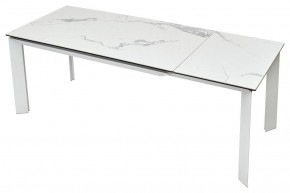 Стол CREMONA 140 HIGH GLOSS STATUARIO Белый мрамор глянцевый, керамика/ белый каркас, ®DISAUR в Набережных Челнах - naberezhnye-chelny.mebel24.online | фото 5