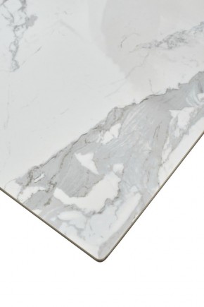 Стол CREMONA 140 HIGH GLOSS STATUARIO Белый мрамор глянцевый, керамика/ белый каркас, ®DISAUR в Набережных Челнах - naberezhnye-chelny.mebel24.online | фото 6