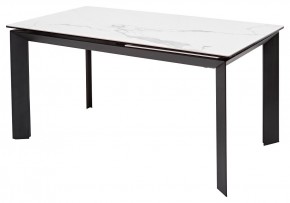 Стол CREMONA 140 MATTE STATUARIO Белый мрамор матовый, керамика/ черный каркас, ®DISAUR в Набережных Челнах - naberezhnye-chelny.mebel24.online | фото 1