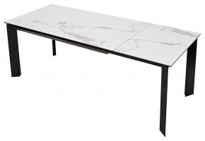Стол CREMONA 140 MATTE STATUARIO Белый мрамор матовый, керамика/ черный каркас, ®DISAUR в Набережных Челнах - naberezhnye-chelny.mebel24.online | фото 2