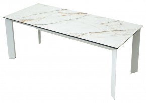 Стол CREMONA 180 KL-188 Контрастный мрамор матовый, итальянская керамика/ белый каркас, ®DISAUR в Набережных Челнах - naberezhnye-chelny.mebel24.online | фото 9