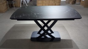 Стол FOGGIA 140 KL-116 Черный мрамор матовый, итальянская керамика/ черный каркас, ®DISAUR в Набережных Челнах - naberezhnye-chelny.mebel24.online | фото 2