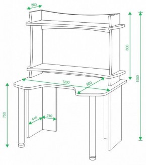 Стол компьютерный Домино lite СКЛ-Игр120 в Набережных Челнах - naberezhnye-chelny.mebel24.online | фото 2