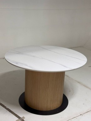 Стол MESA D120 цвет БЕЛЫЙ МРАМОР M326 / Каркас OAK, ®DISAUR в Набережных Челнах - naberezhnye-chelny.mebel24.online | фото 2