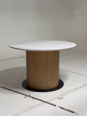 Стол MESA D120 цвет БЕЛЫЙ МРАМОР M326 / Каркас OAK, ®DISAUR в Набережных Челнах - naberezhnye-chelny.mebel24.online | фото 3