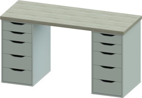 Стол письменный Ингар 2/55 140x75x55, дуб беленый/белый в Набережных Челнах - naberezhnye-chelny.mebel24.online | фото 2