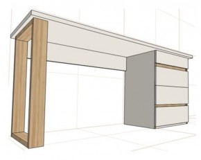 Стол письменный с тумбой 4 ящика (1250) в Набережных Челнах - naberezhnye-chelny.mebel24.online | фото 2