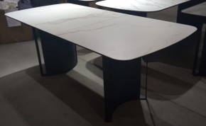 Стол RASMUS 160 TL-45 Белый мрамор, испанская керамика / черный каркас, ®DISAUR в Набережных Челнах - naberezhnye-chelny.mebel24.online | фото 2